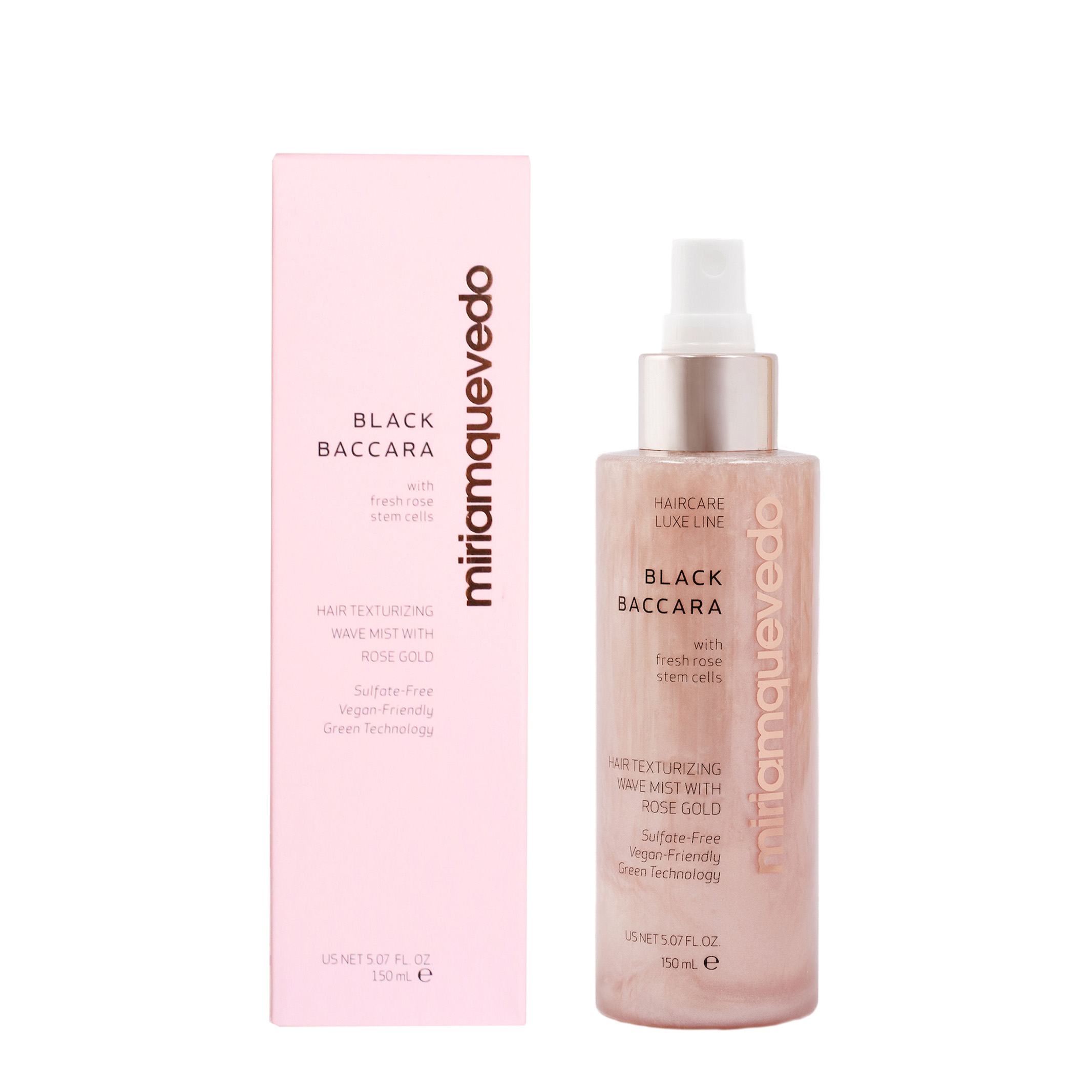 Black baccara hair texturizing wave mist with rose gold - 150ml - Afbeelding 2